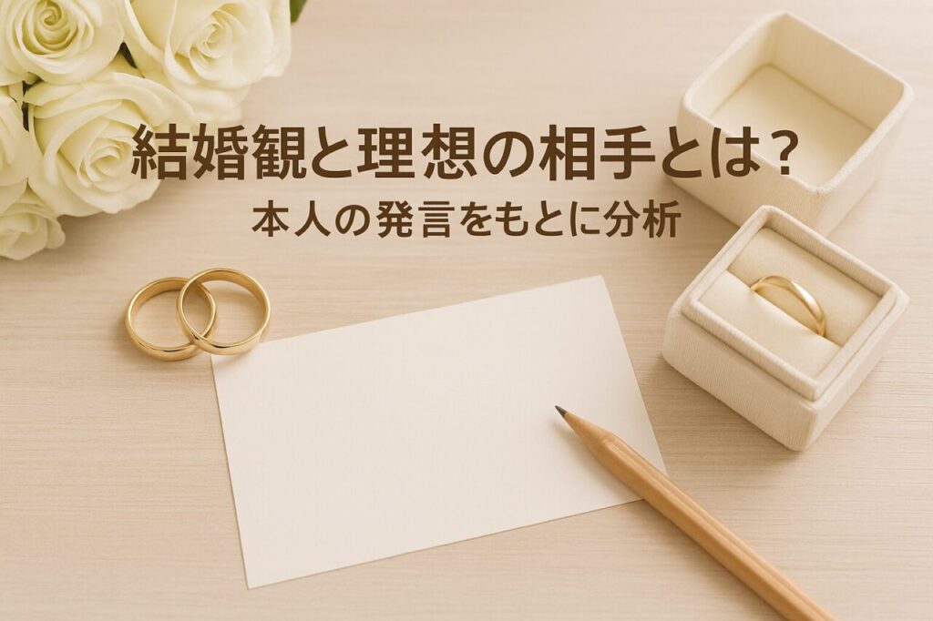 結婚観と理想の相手とは?本人の発言をもとに分析