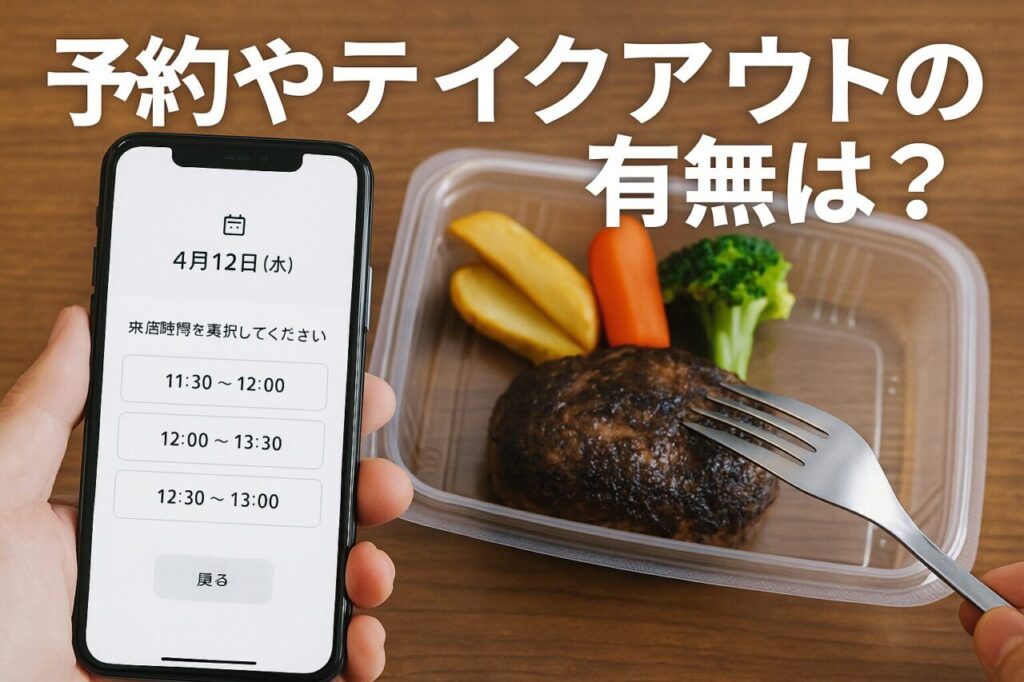 予約やテイクアウトの有無は?
