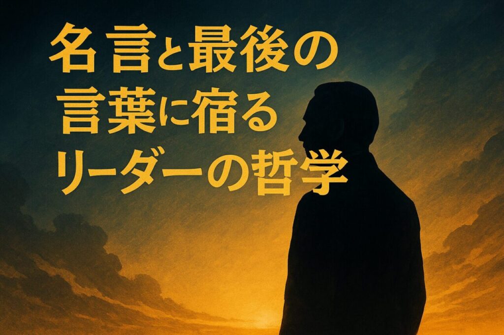 名言と最後の言葉に宿るリーダーの哲学