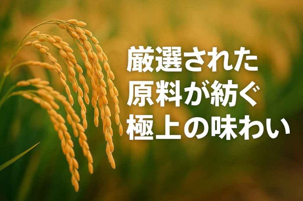 厳選された原料が紡ぐ極上の味わい