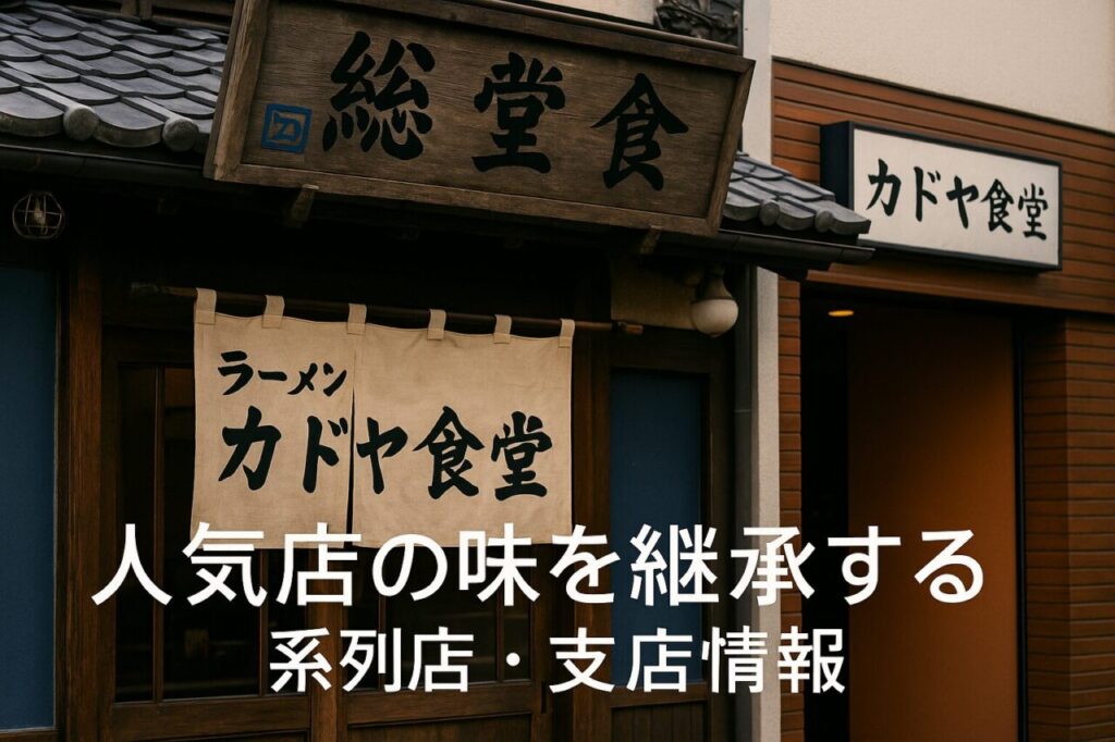 人気店の味を継承する系列店・支店情報