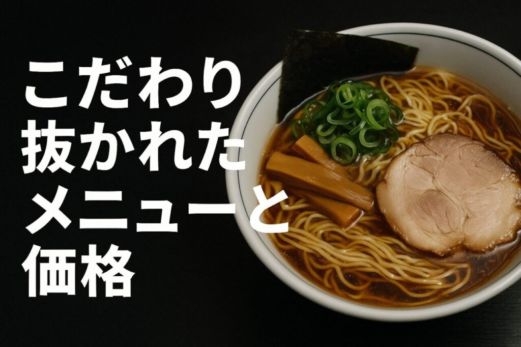こだわり抜かれたメニューと価格