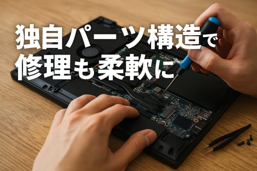 独自パーツ構造で修理も柔軟に