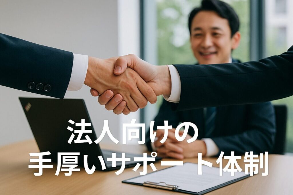 法人向けの手厚いサポート体制