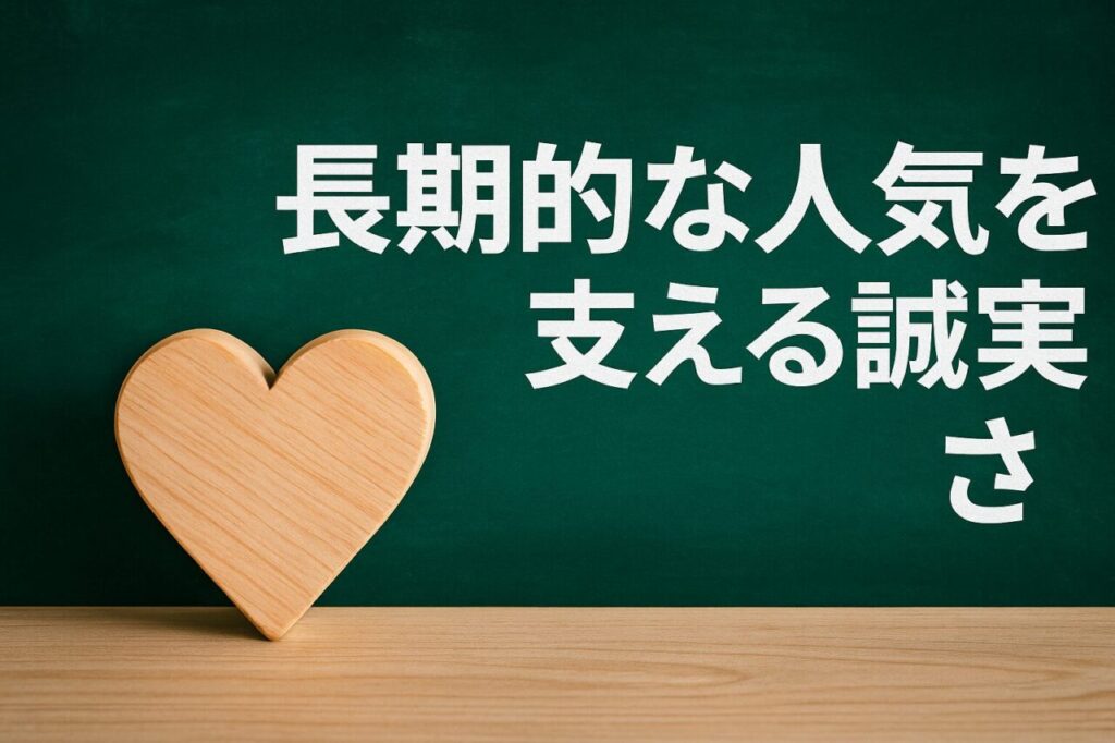 長期的な人気を支える誠実さ