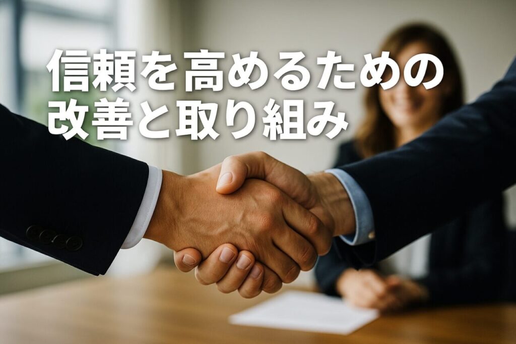 信頼を高めるための改善と取り組み