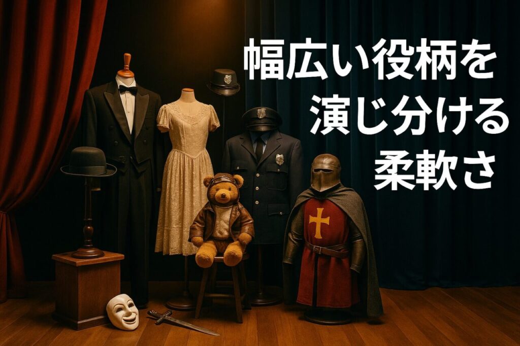 幅広い役柄を演じ分ける柔軟さ