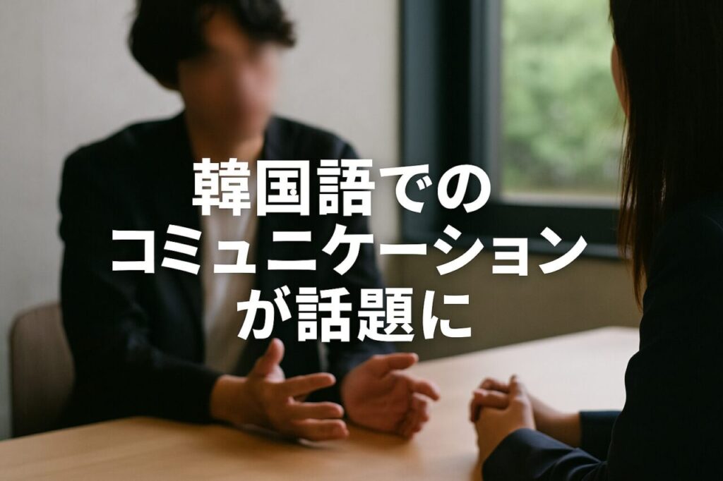 韓国語でのコミュニケーションが話題に