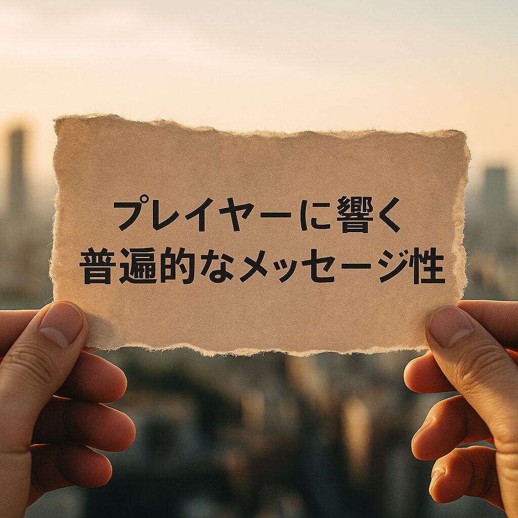 プレイヤーに響く普遍的なメッセージ性