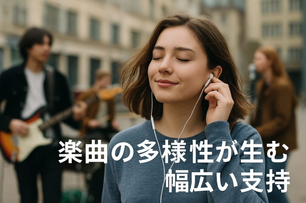 楽曲の多様性が生む幅広い支持