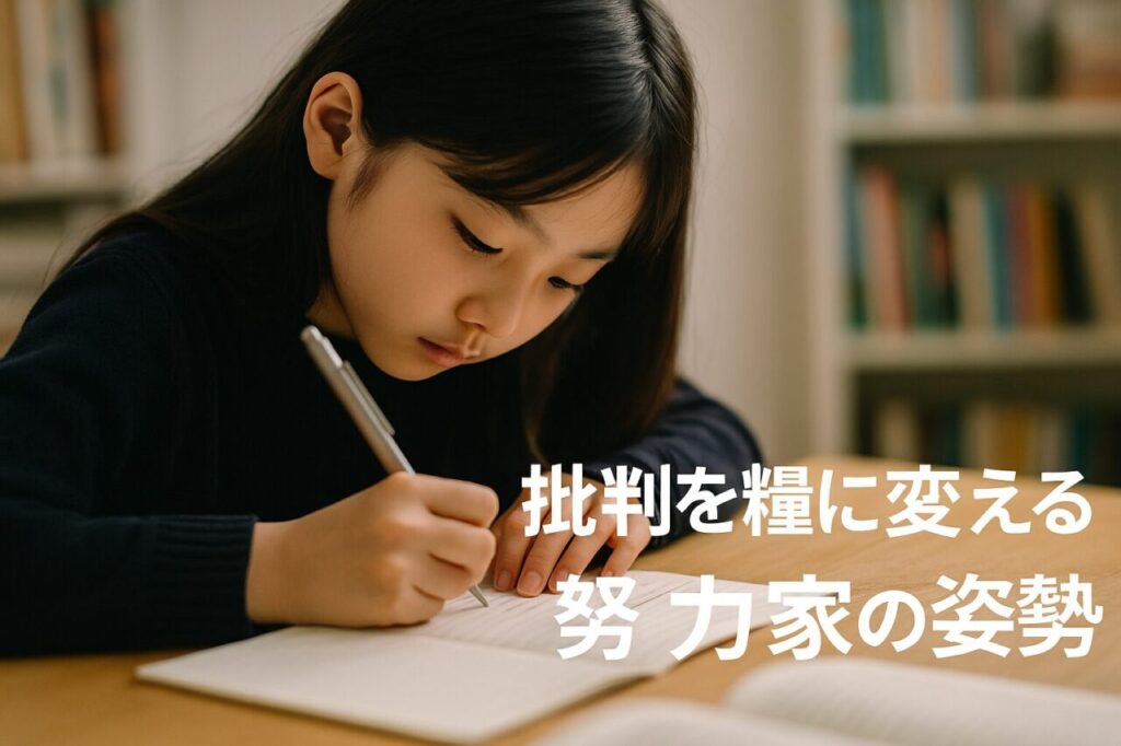 批判を糧に変える努力家の姿勢