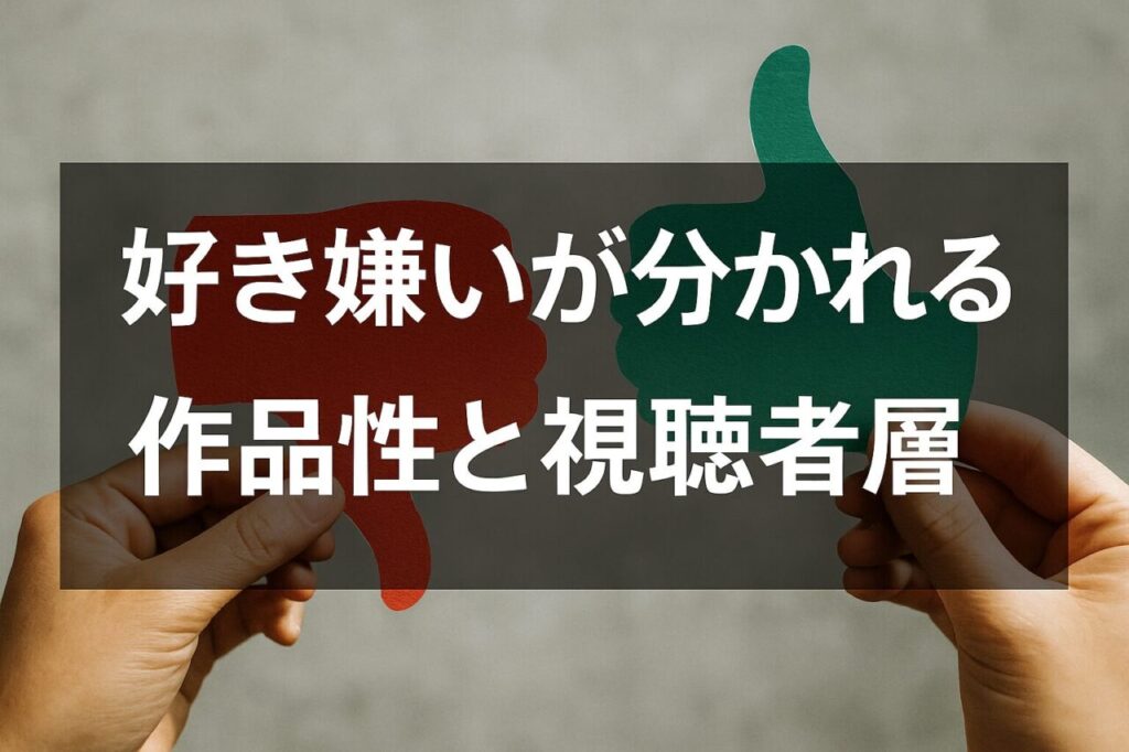 好き嫌いが分かれる作品性と視聴者層