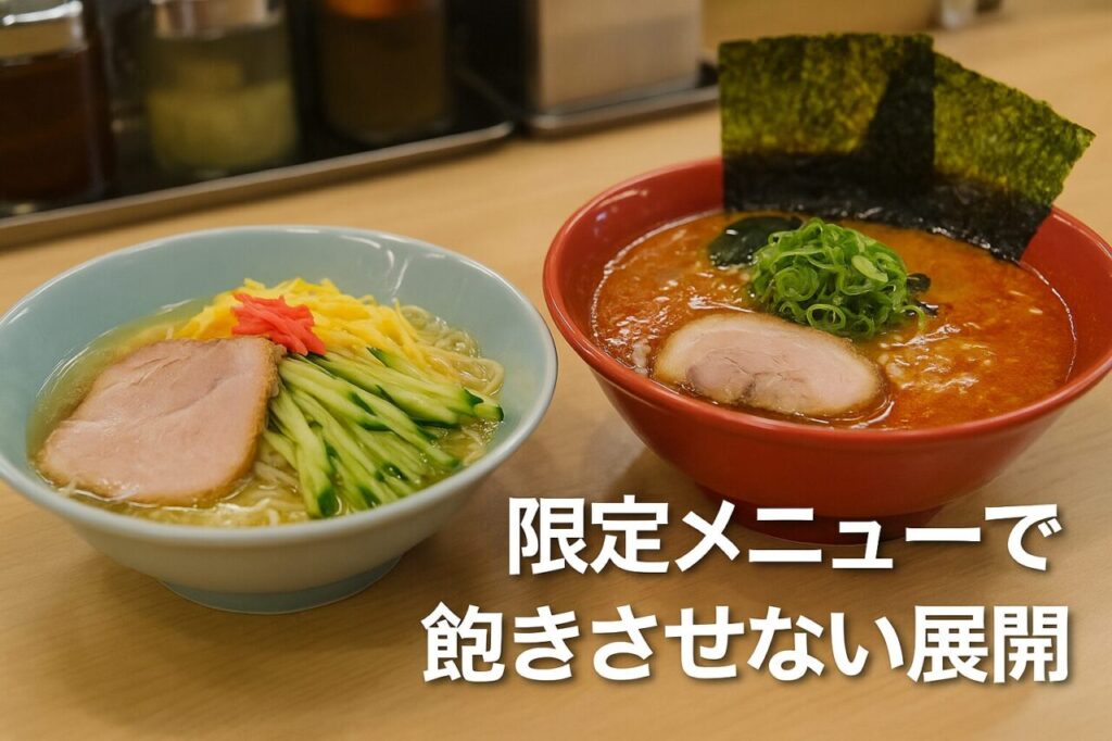 限定メニューで飽きさせない展開