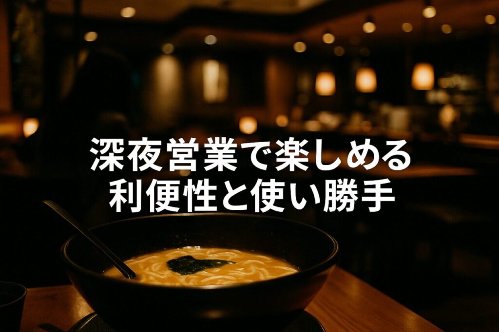 深夜営業で楽しめる利便性と使い勝手