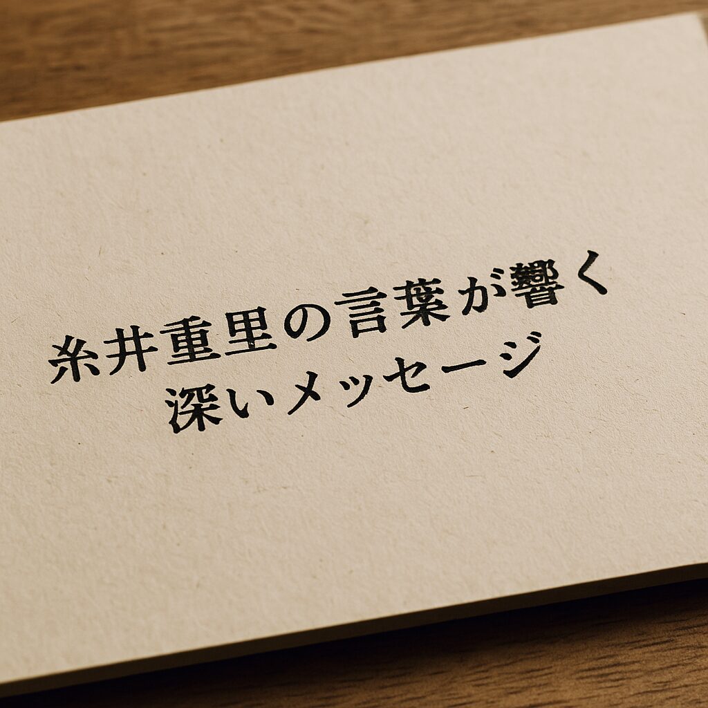 糸井重里の言葉が響く深いメッセージ