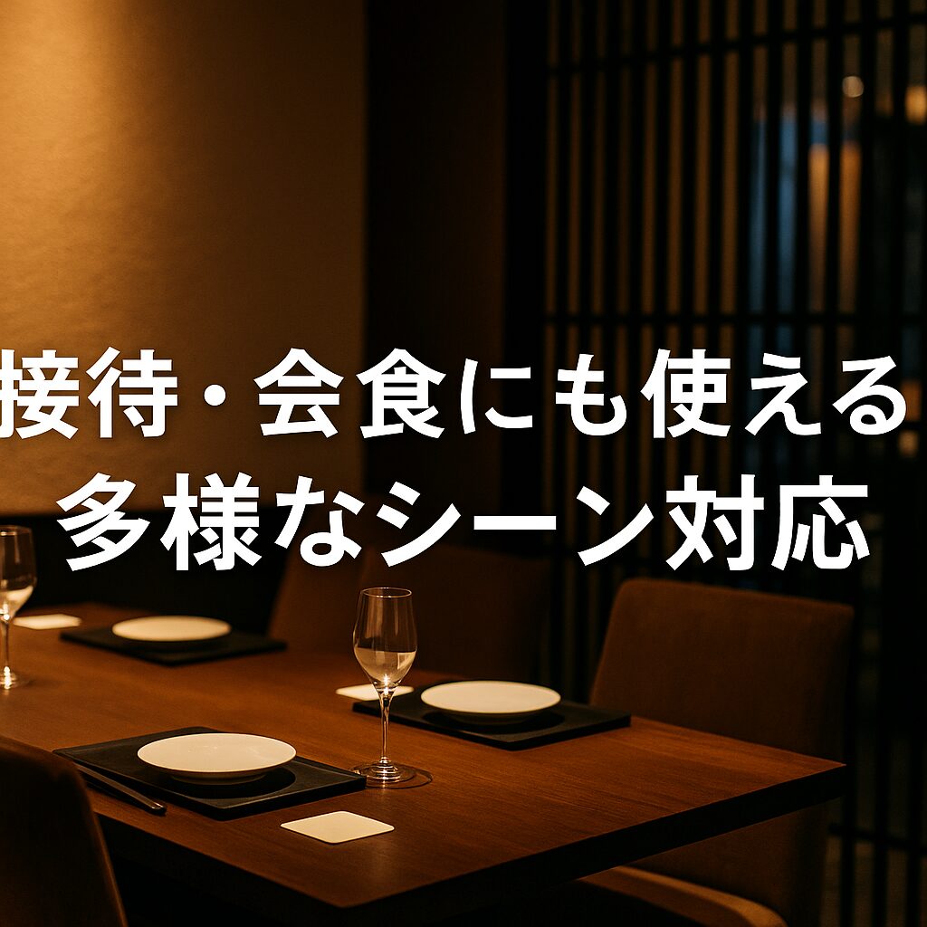 接待・会食にも使える多様なシーン対応