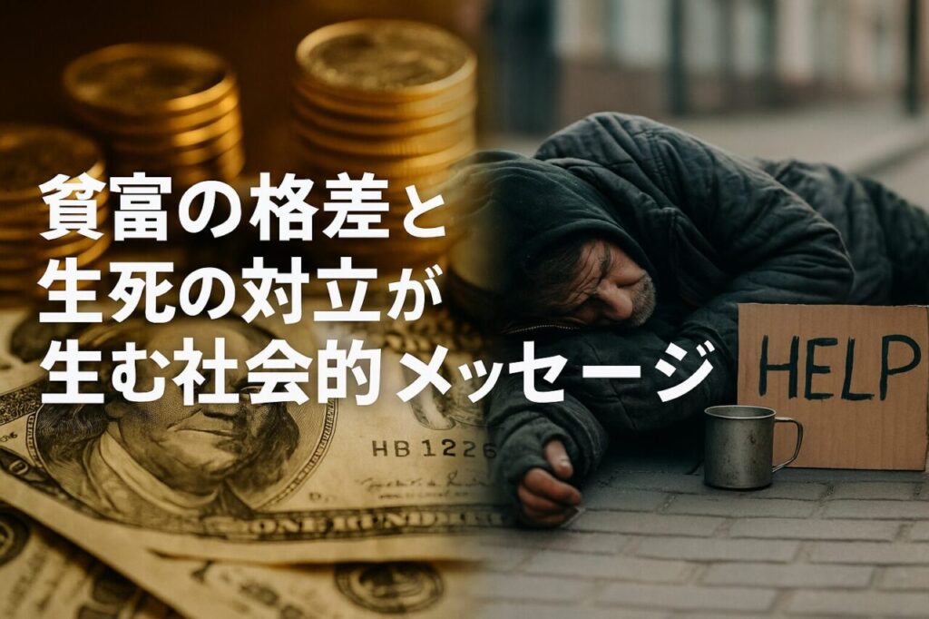 貧富の格差と生死の対立が生む社会的メッセージ