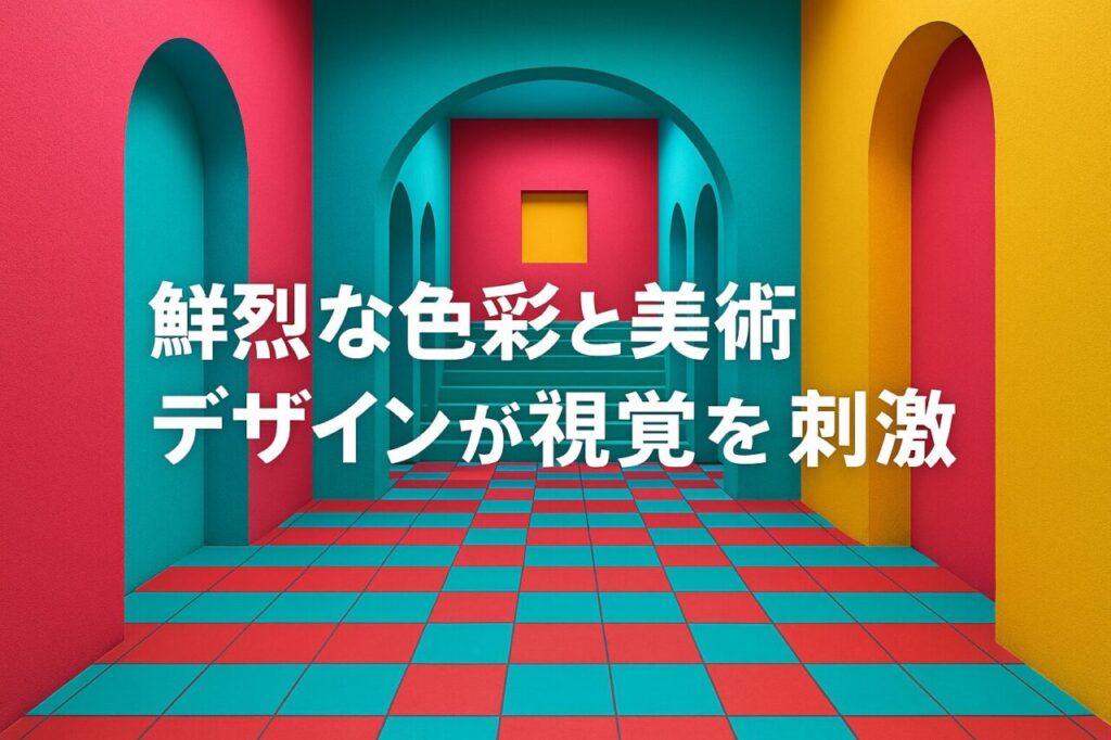 鮮烈な色彩と美術デザインが視覚を刺激