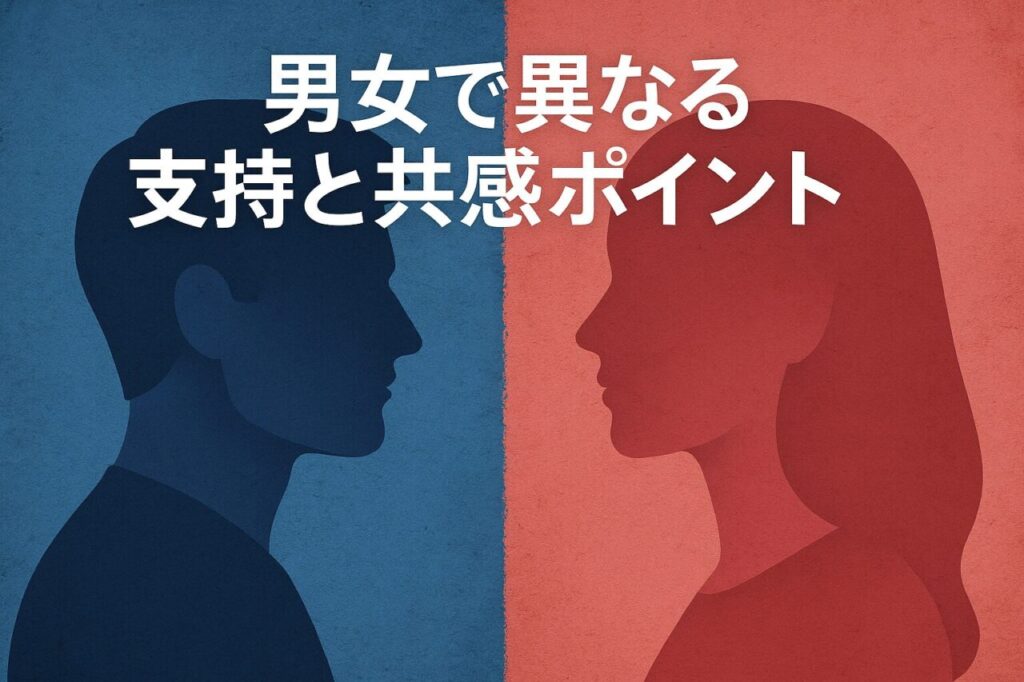 男女で異なる支持と共感ポイント