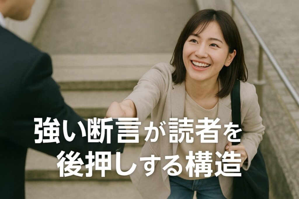 強い断言が読者を後押しする構造