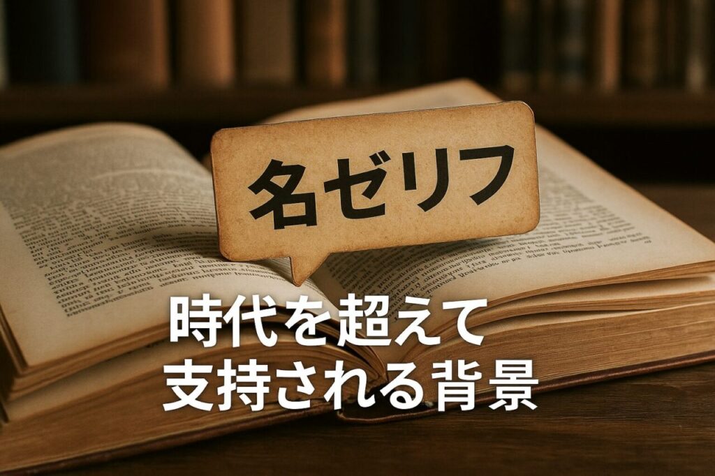 名ゼリフが時代を超えて支持される背景