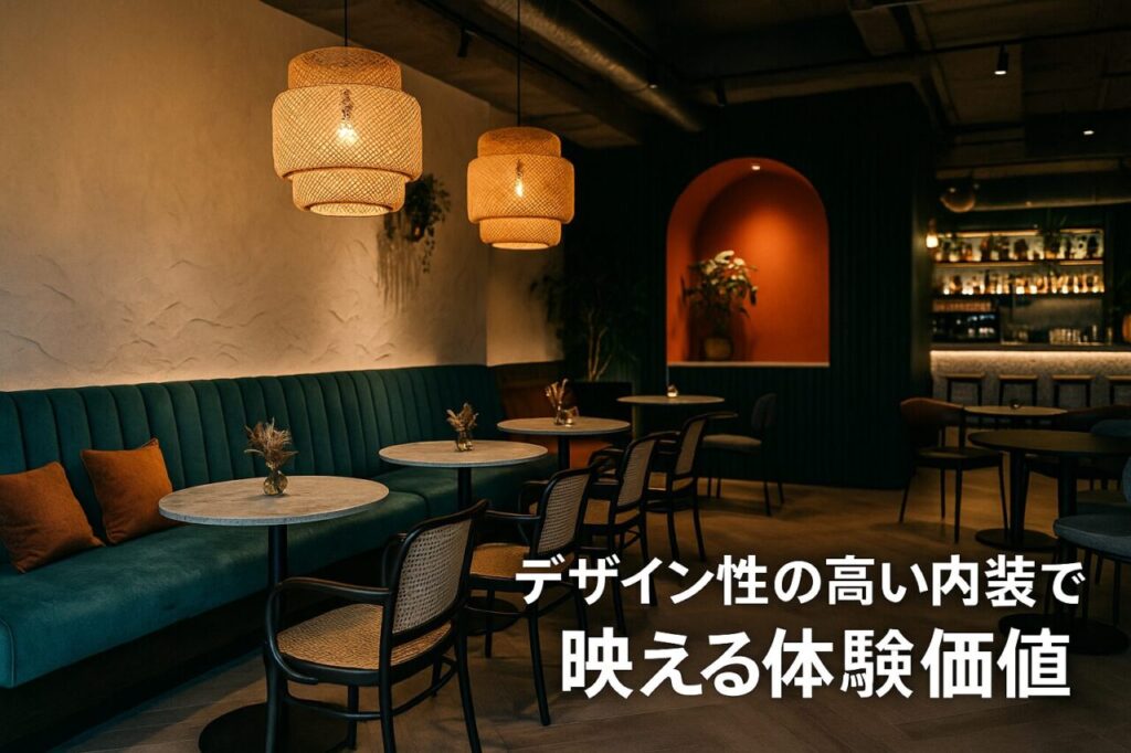 デザイン性の高い内装で映える体験価値