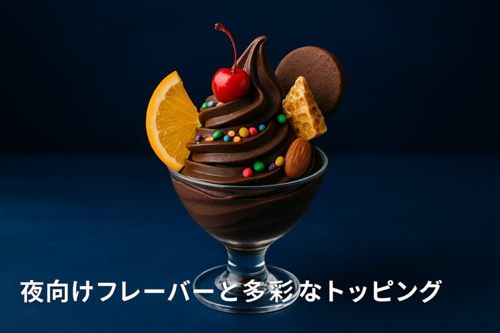夜向けフレーバーと多彩なトッピング