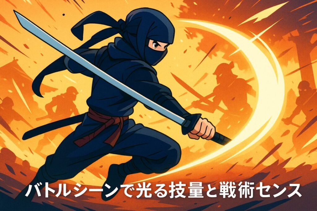 バトルシーンで光る技量と戦術センス