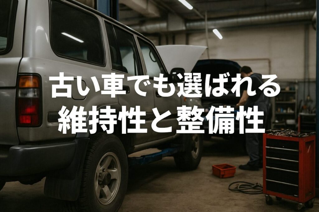 古い車でも選ばれる維持性と整備性