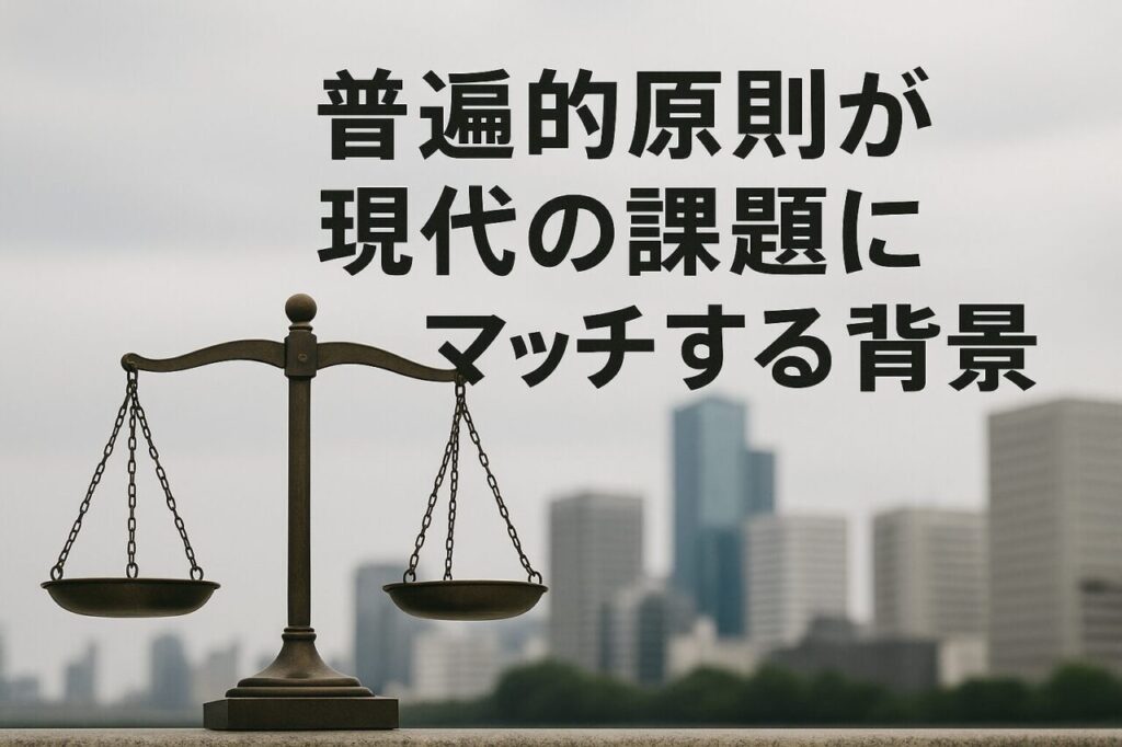 普遍的原則が現代の課題にマッチする背景