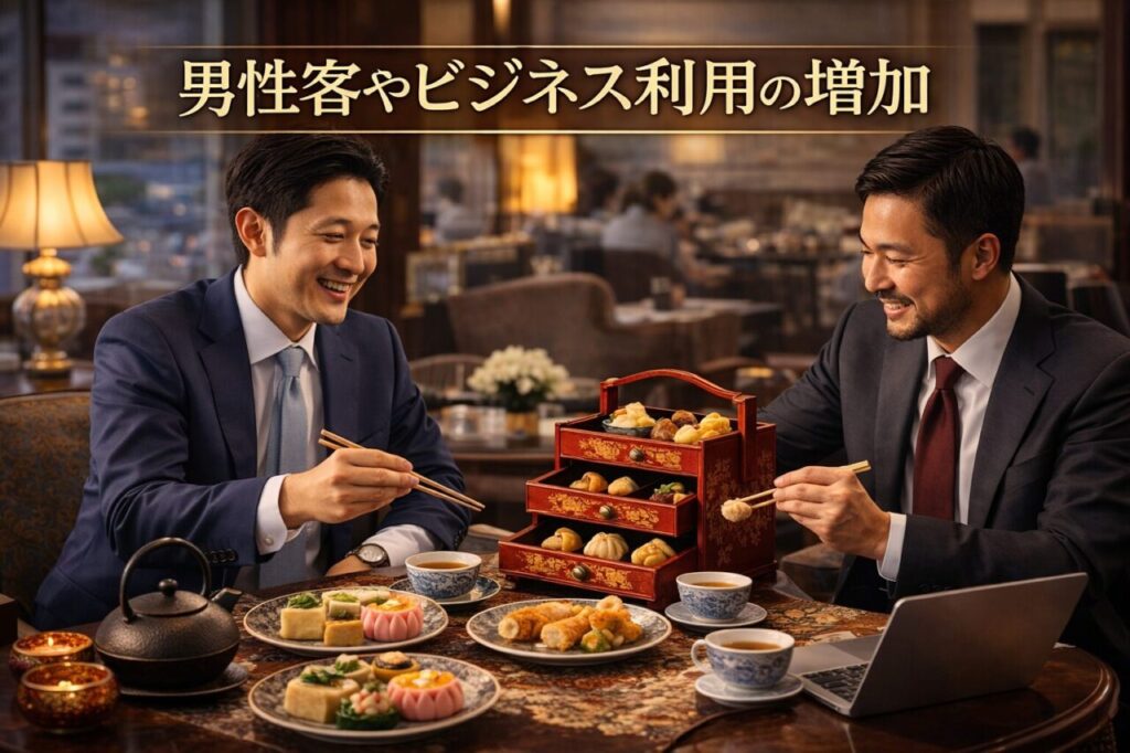 男性客やビジネス利用の増加