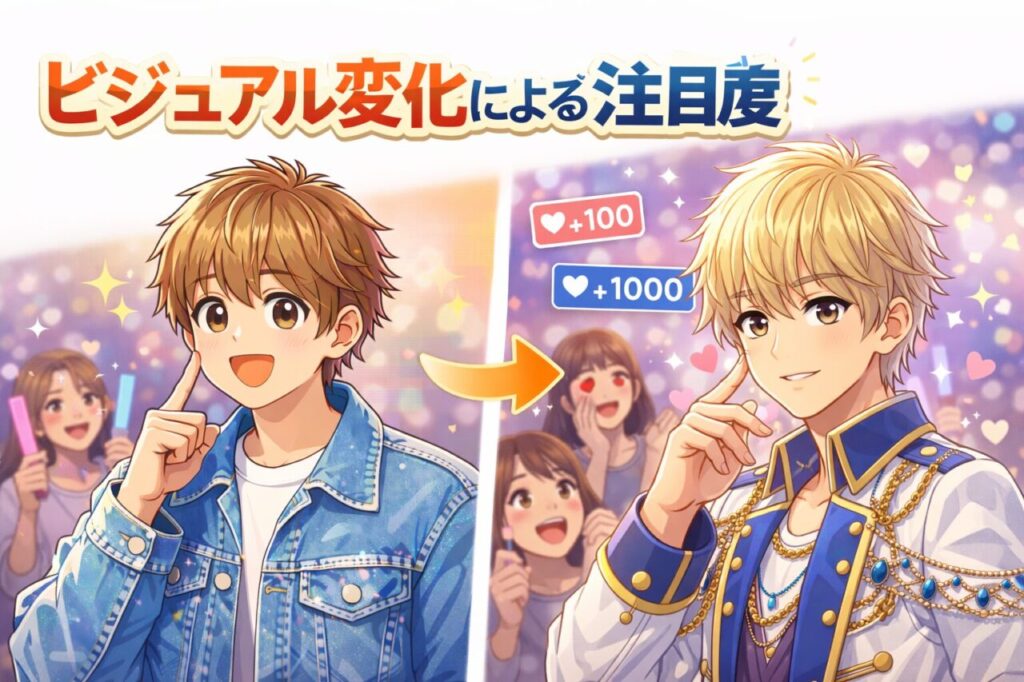 ビジュアル変化による注目度