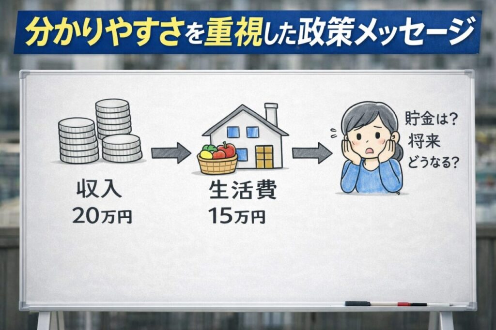 分かりやすさを重視した政策メッセージ