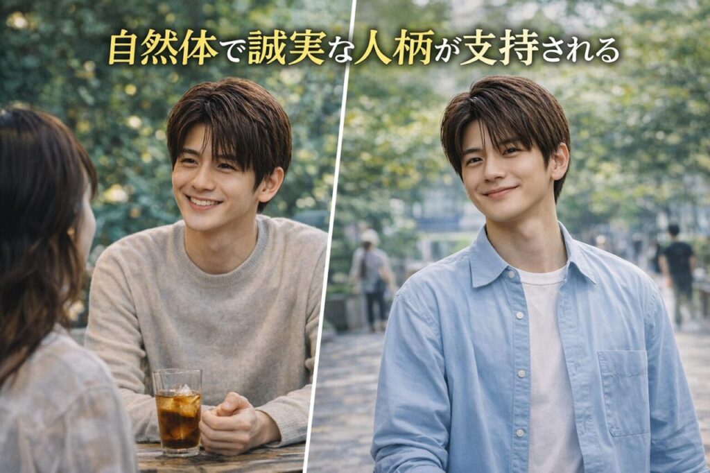 自然体で誠実な人柄が支持される