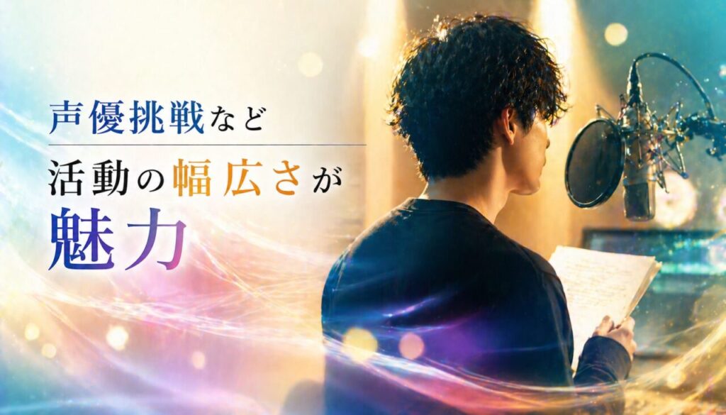 声優挑戦など活動の幅広さが魅力