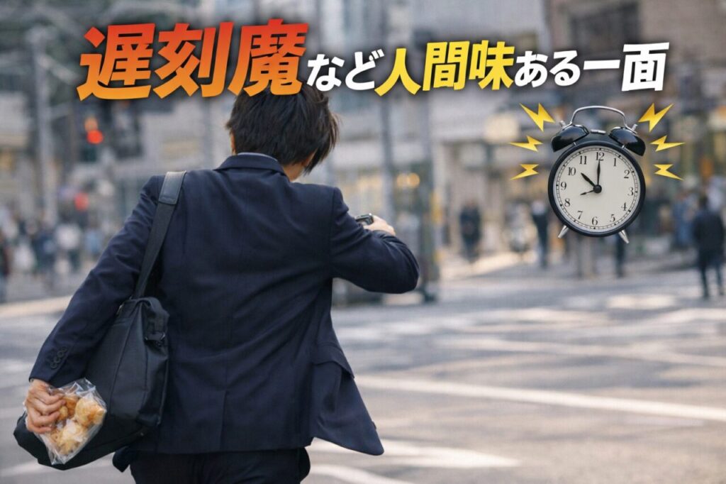 遅刻魔など人間味ある一面