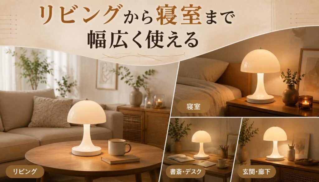 リビングから寝室まで幅広く使える