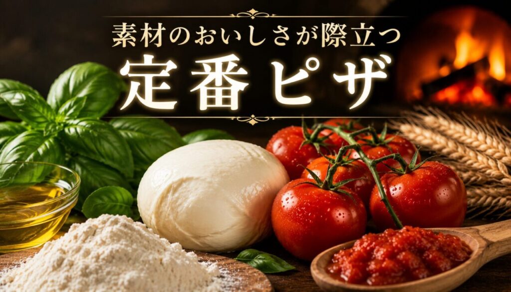 素材のおいしさが際立つ定番ピザ