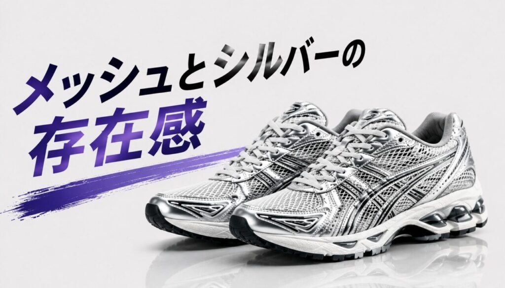 メッシュとシルバーの存在感