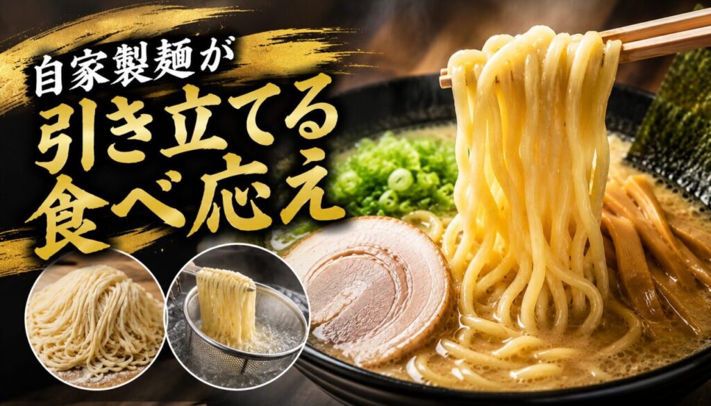 自家製麺が引き立てる食べ応え