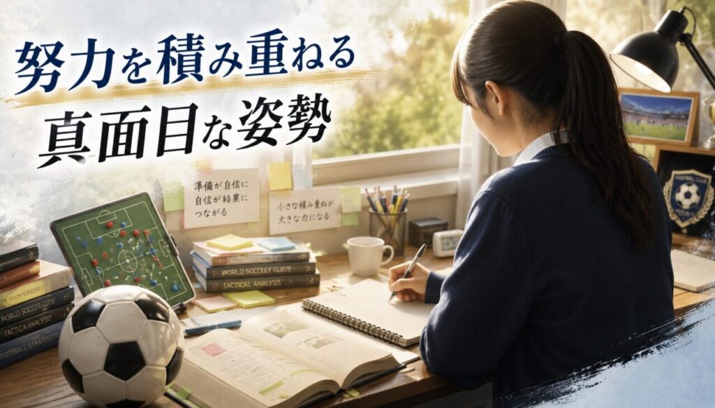努力を積み重ねる真面目な姿勢