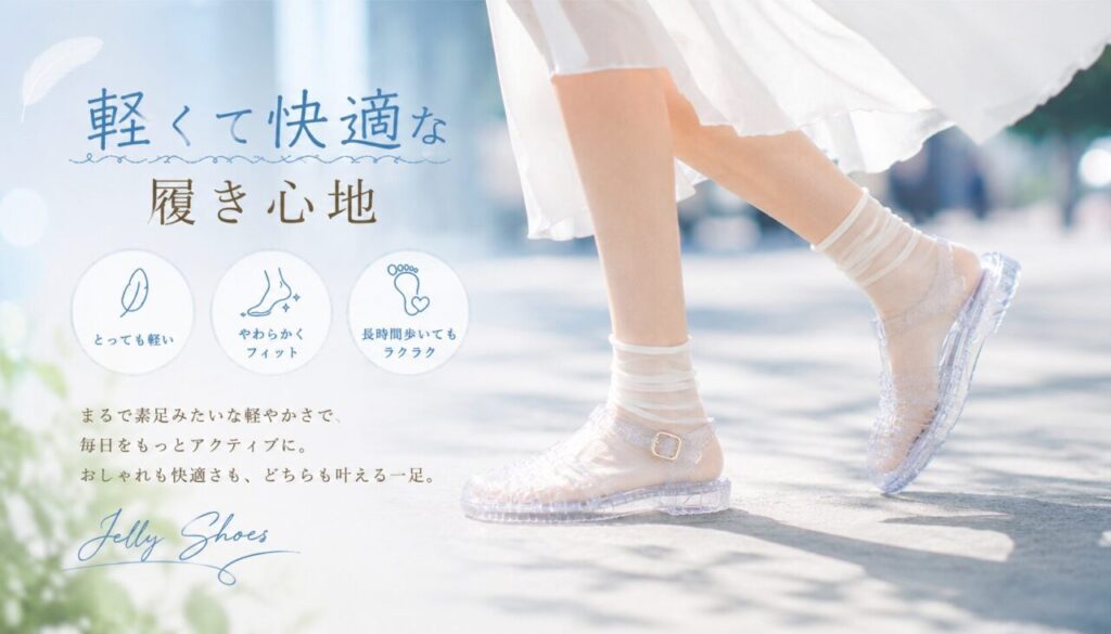 軽くて快適な履き心地