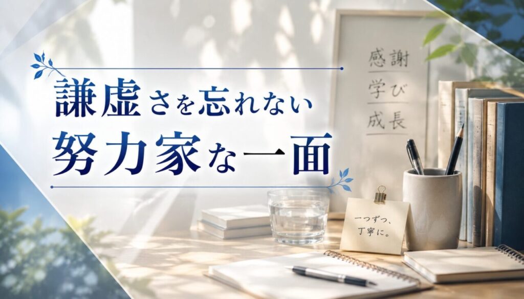 謙虚さを忘れない努力家な一面