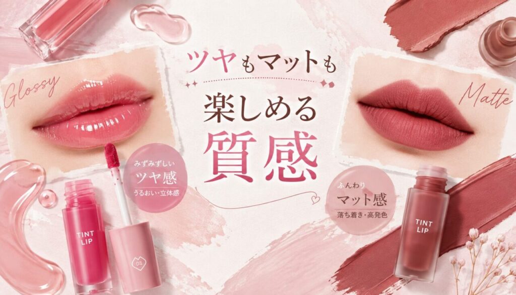 ツヤもマットも楽しめる質感