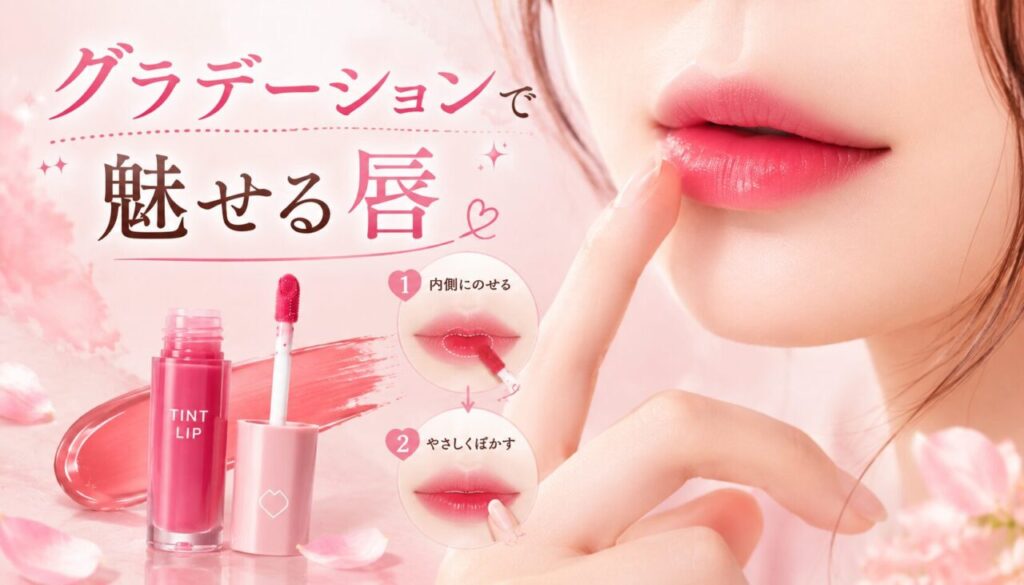 グラデーションで魅せる唇