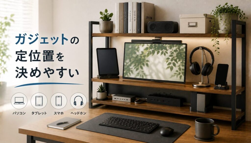 ガジェットの定位置を決めやすい