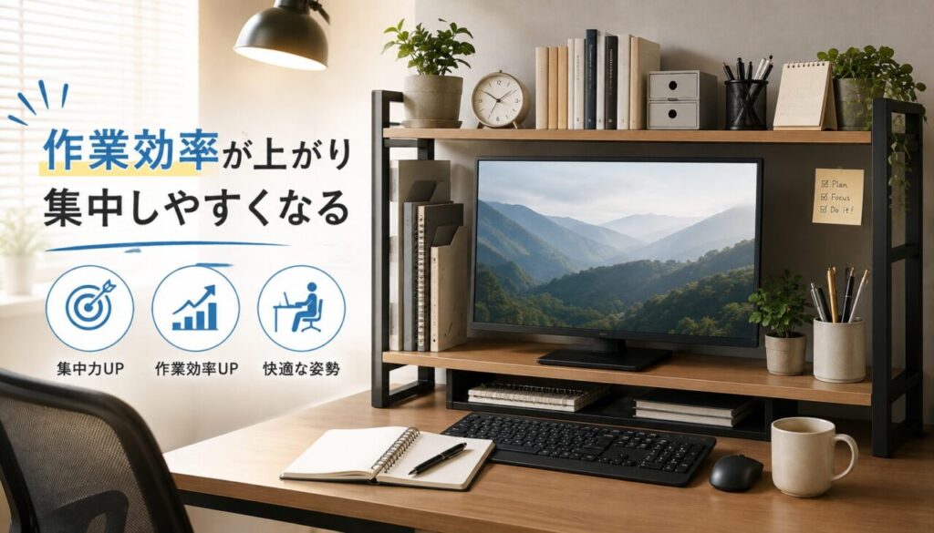 作業効率が上がり集中しやすくなる