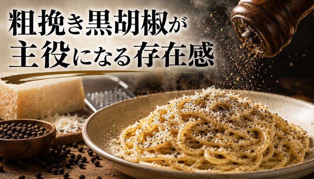 粗挽き黒胡椒が主役になる存在感
