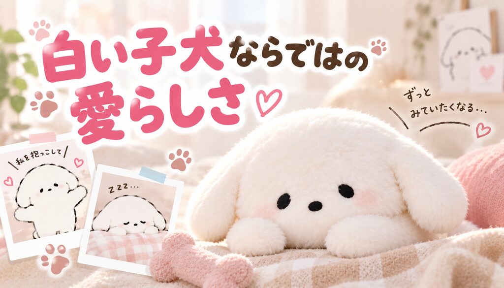 白い子犬ならではの愛らしさ