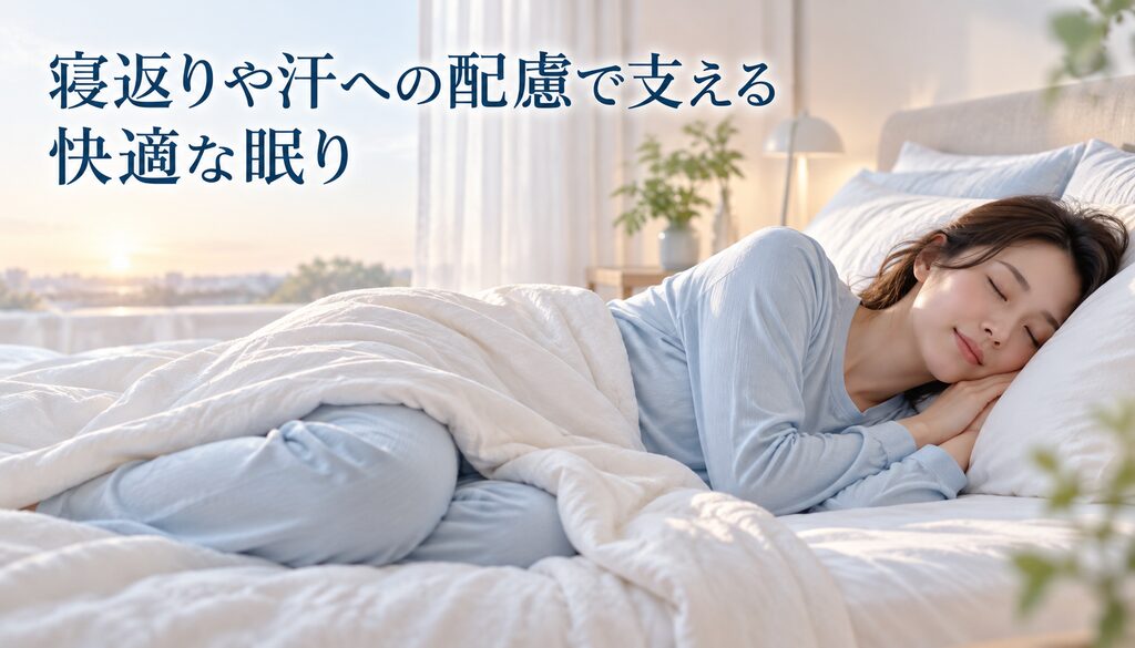 寝返りや汗への配慮で支える快適な眠り